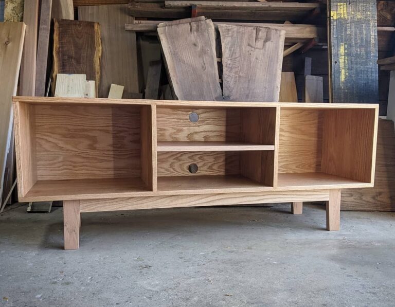 oak record cabinet